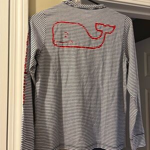 Vineyard vines Striped Long Sleeve Shirt Red Edgartown whale logo. NWT. Size S.